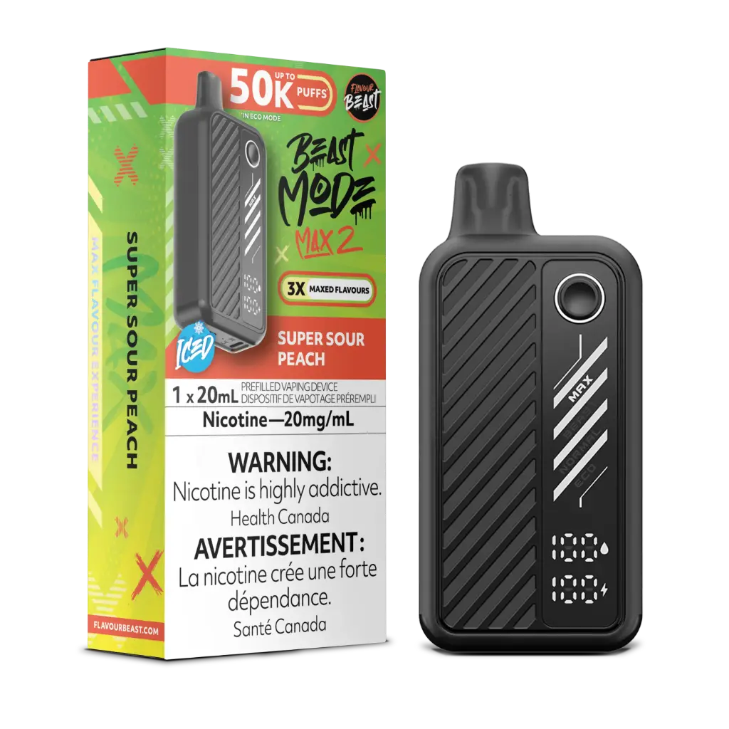 FLAVOUR BEAST BEAST MODE MAX 2 50K (20ML) - Super Sour Peach