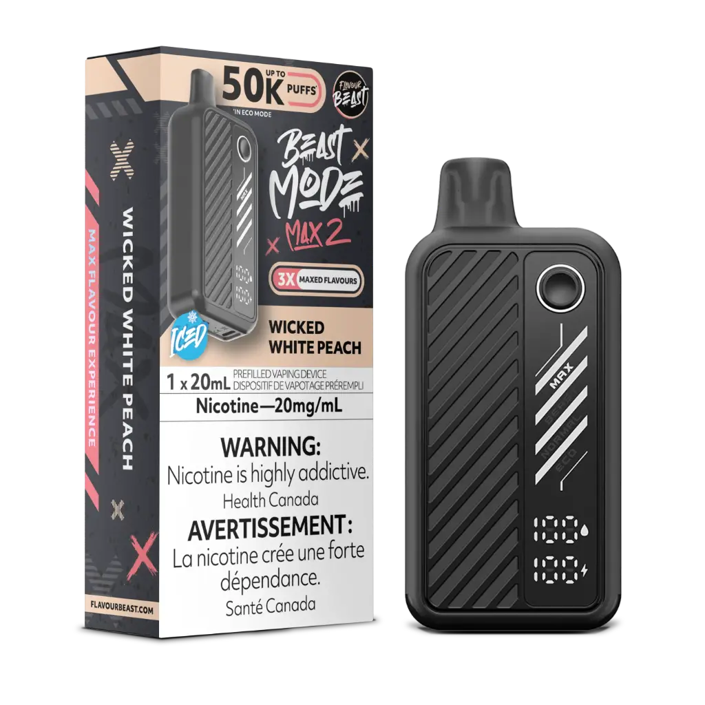 FLAVOUR BEAST BEAST MODE MAX 2 50K (20ML) - Wicked White Peach