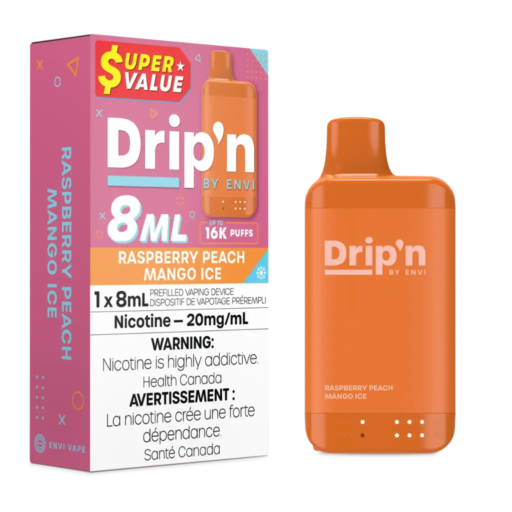 DRIP'N 16K (8 ML) - Raspberry Peach Mango Ice