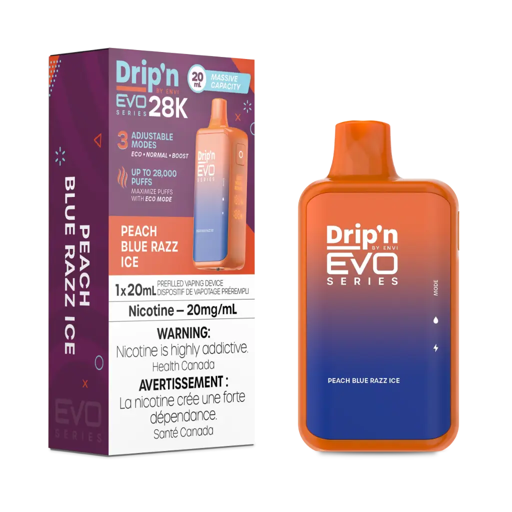 DRIP'N EVO 28K (20ML) - · Peach Blue Razz Ice